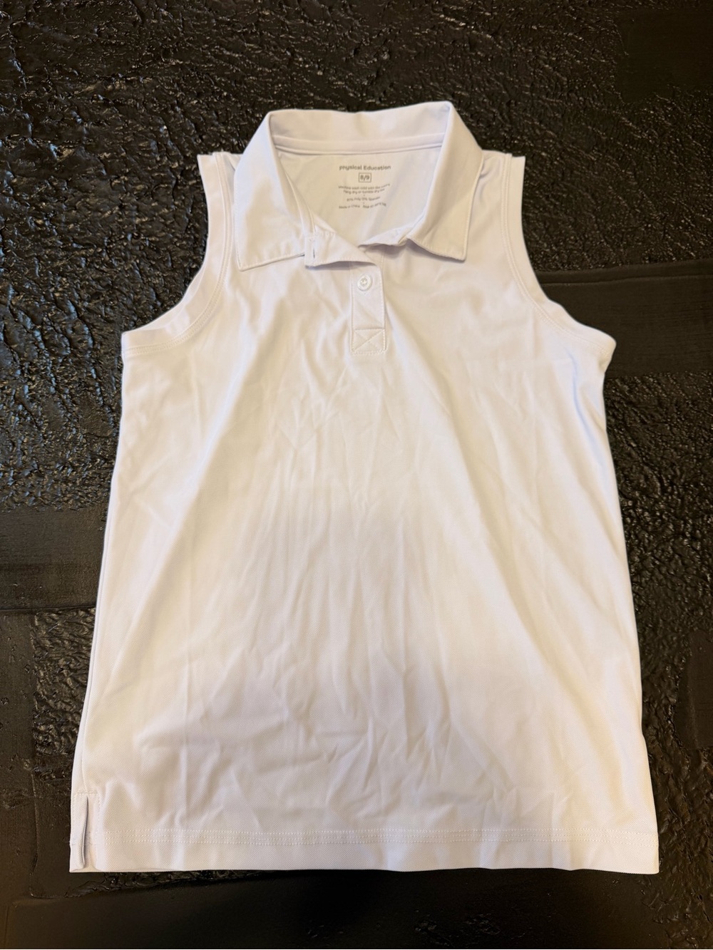 Girls' White Sleeveless Polo Tank - Classic School Top